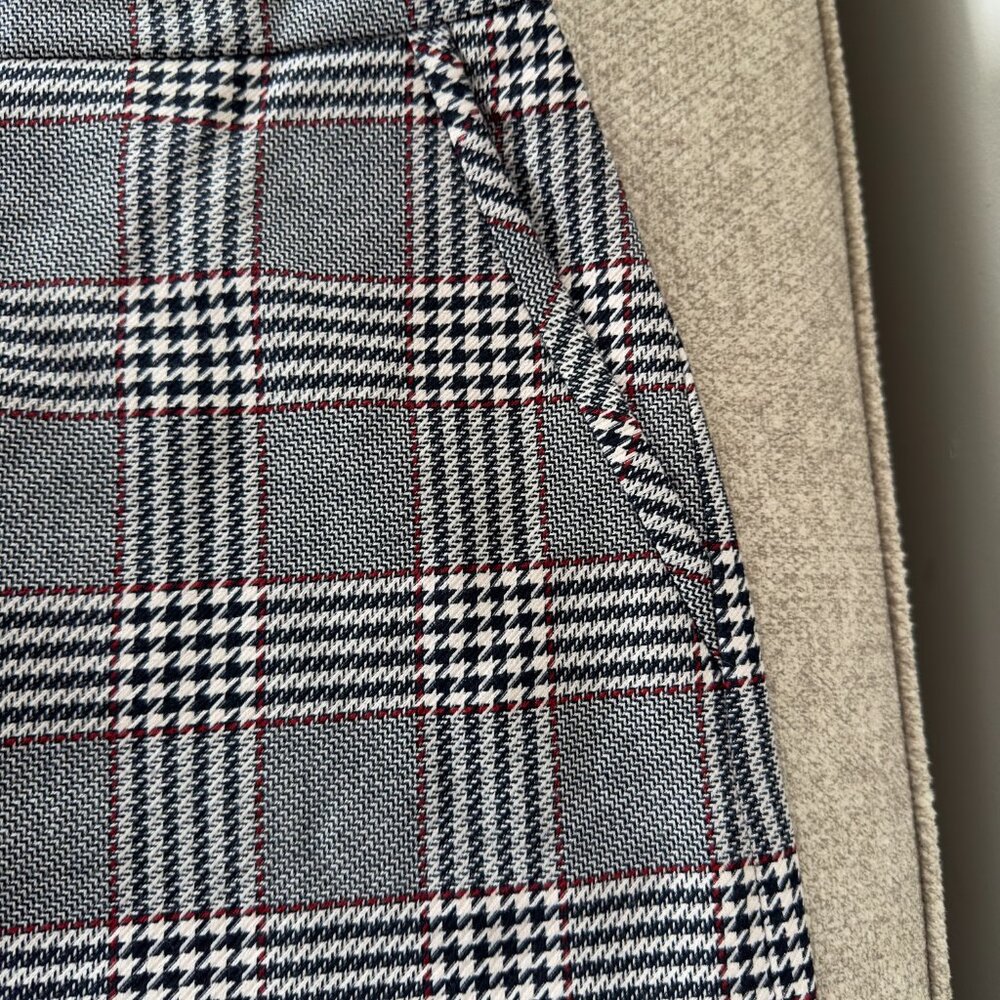 Anne Klein Women's Marine Blue Combo Plaid Pencil Skirt Size 8 - Picture 6 of 9